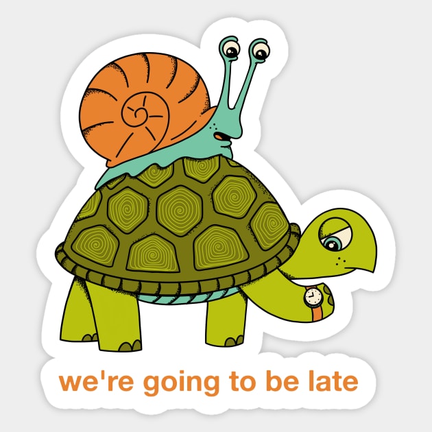 Tortoise and snail Sticker by coffeeman